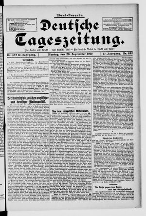 Deutsche Tageszeitung vom 26.09.1910