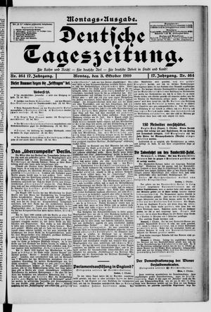 Deutsche Tageszeitung vom 03.10.1910