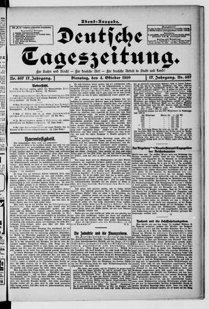 Deutsche Tageszeitung vom 04.10.1910