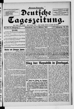 Deutsche Tageszeitung vom 08.10.1910