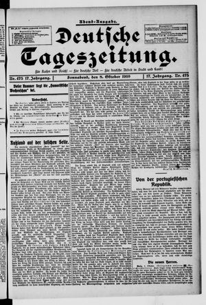 Deutsche Tageszeitung vom 08.10.1910