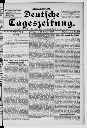 Deutsche Tageszeitung vom 14.10.1910