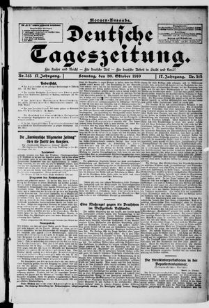 Deutsche Tageszeitung vom 30.10.1910