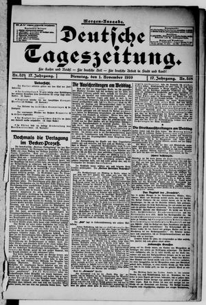 Deutsche Tageszeitung vom 01.11.1910