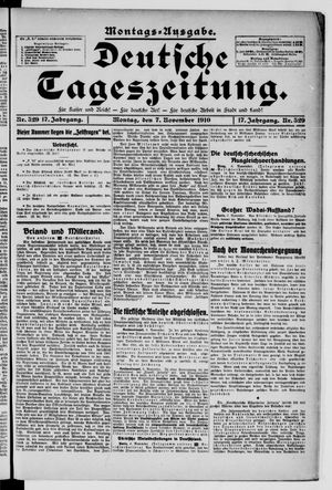 Deutsche Tageszeitung vom 07.11.1910