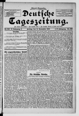 Deutsche Tageszeitung vom 11.11.1910