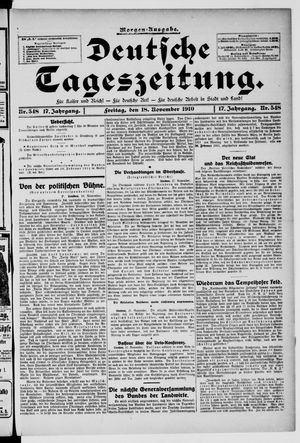 Deutsche Tageszeitung vom 18.11.1910