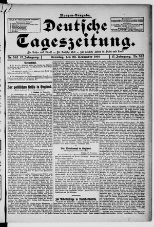 Deutsche Tageszeitung vom 20.11.1910