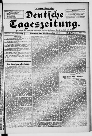 Deutsche Tageszeitung vom 23.11.1910