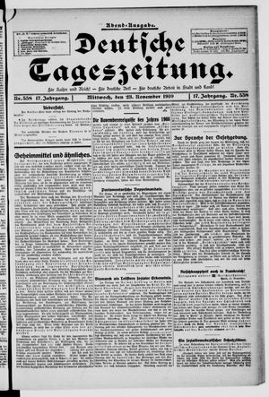 Deutsche Tageszeitung vom 23.11.1910