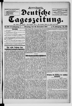 Deutsche Tageszeitung vom 29.11.1910