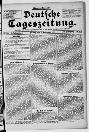 Deutsche Tageszeitung vom 02.12.1910