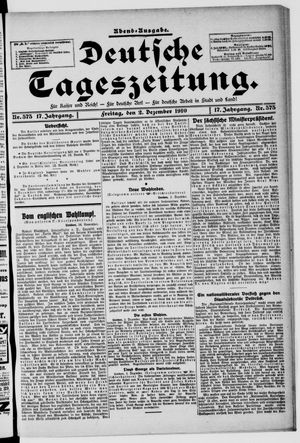 Deutsche Tageszeitung vom 02.12.1910