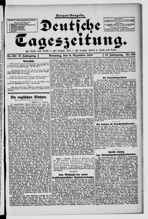 Deutsche Tageszeitung vom 06.12.1910