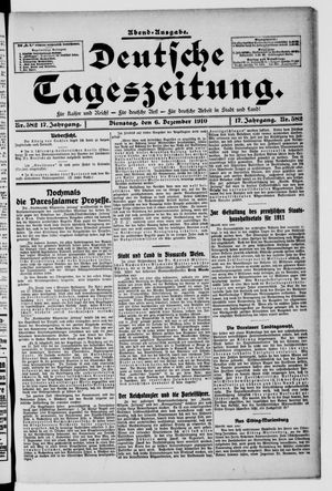 Deutsche Tageszeitung vom 06.12.1910