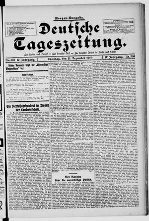 Deutsche Tageszeitung vom 11.12.1910