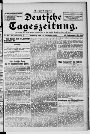 Deutsche Tageszeitung vom 18.12.1910