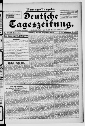 Deutsche Tageszeitung vom 19.12.1910