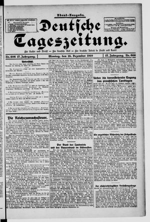 Deutsche Tageszeitung vom 19.12.1910