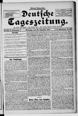 Deutsche Tageszeitung vom 20.12.1910