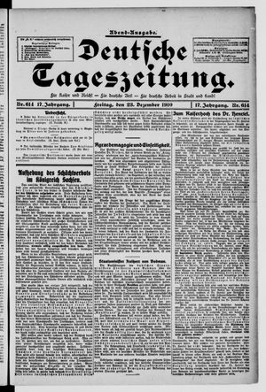 Deutsche Tageszeitung vom 23.12.1910