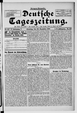 Deutsche Tageszeitung vom 25.12.1910