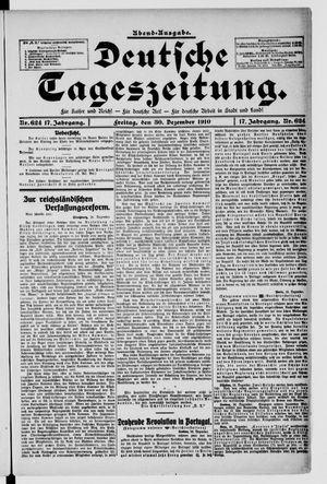 Deutsche Tageszeitung vom 30.12.1910