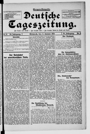 Deutsche Tageszeitung on Jan 4, 1911