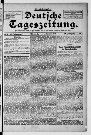 Deutsche Tageszeitung on Jan 4, 1911