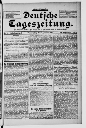 Deutsche Tageszeitung vom 05.01.1911