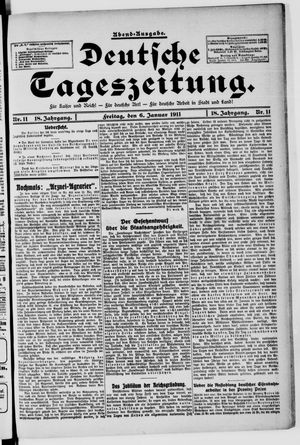 Deutsche Tageszeitung vom 06.01.1911