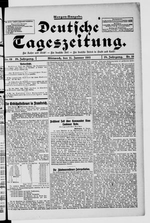 Deutsche Tageszeitung on Jan 11, 1911