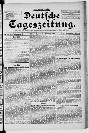 Deutsche Tageszeitung on Jan 11, 1911