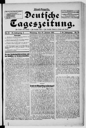 Deutsche Tageszeitung vom 17.01.1911