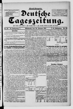 Deutsche Tageszeitung on Jan 18, 1911
