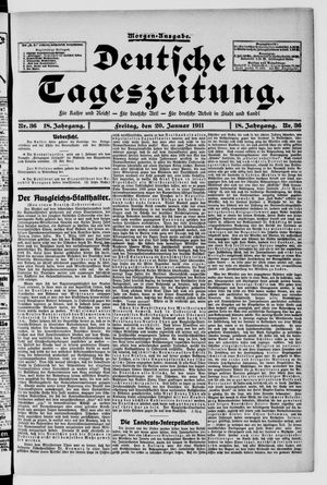 Deutsche Tageszeitung on Jan 20, 1911