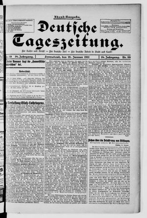 Deutsche Tageszeitung vom 21.01.1911