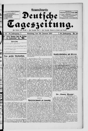 Deutsche Tageszeitung vom 22.01.1911