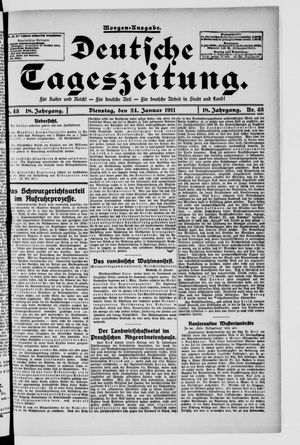 Deutsche Tageszeitung on Jan 24, 1911