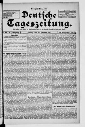 Deutsche Tageszeitung on Jan 27, 1911