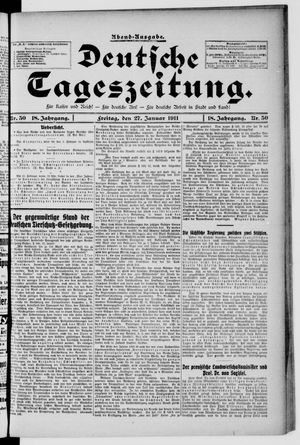 Deutsche Tageszeitung on Jan 27, 1911