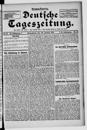 Deutsche Tageszeitung vom 28.01.1911
