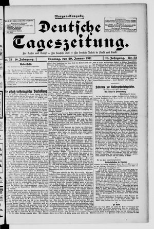 Deutsche Tageszeitung on Jan 29, 1911