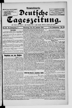 Deutsche Tageszeitung vom 31.01.1911