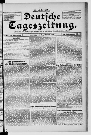 Deutsche Tageszeitung on Feb 3, 1911