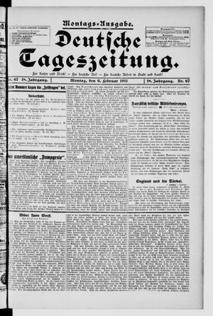 Deutsche Tageszeitung vom 06.02.1911