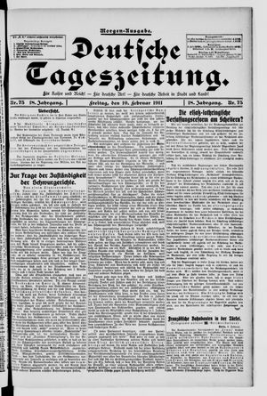 Deutsche Tageszeitung on Feb 10, 1911