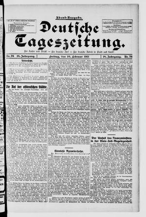 Deutsche Tageszeitung on Feb 10, 1911