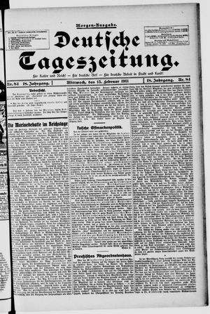 Deutsche Tageszeitung vom 15.02.1911