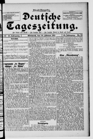 Deutsche Tageszeitung vom 15.02.1911